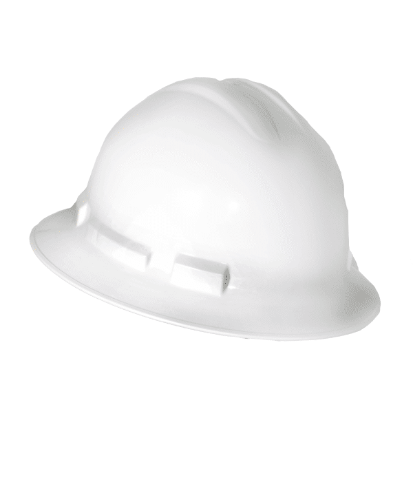 Duotop 4 pt. Pinlock Full Brim White Safety Helmet